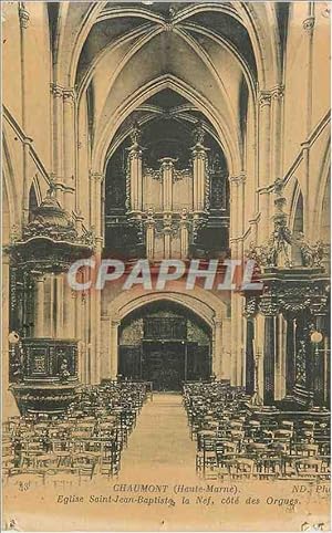 Carte Postale Ancienne Chaumont (Haute Marne) Eglise Saint Jean Baptiste La Nef Cote des Orgues