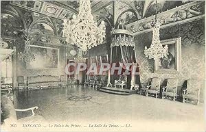 Carte Postale Ancienne Monaco Le Palais du Prince La Salle du Trone