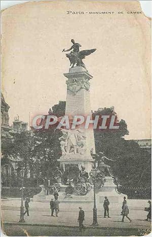 Carte Postale Ancienne Paris Monument de la Gambetta