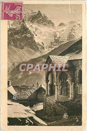 Carte Postale Ancienne Le Lautaret Route des Alpes La Meije (3987 m) vue de la Chapelle des Terra...