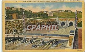 Carte Postale Ancienne New Jersey Entrance to Lincoln Tunnel Between Weehawken and New York City