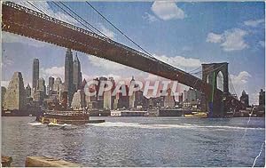 Carte Postale Moderne New York City The Brooklyn Bridge Bateau