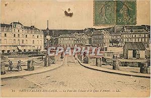 Carte Postale Ancienne Saint Valery en Caux Le Pont des Ecluses et le Quai d'Amont