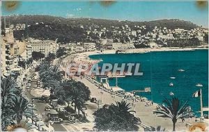 Carte Postale Moderne Nice La Promenade des Anglais Au fond Le Mont Boron