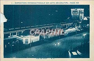 Carte Postale Ancienne Paris 1925 Exposition Internationale des Arts Decoratifs vue de nuit