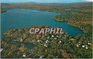 Carte Postale Moderne Wayne Maine Aerial View of the Village Center Showing the Mill Pond and Lak...