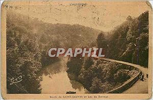 Carte Postale Ancienne Route de Saint Sauves et Lac du Barrage l'Auvergne