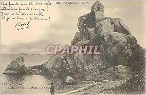 Carte Postale Ancienne Bretagne (Coli E H) Le Rocher de la Sentinelle a Port Blanc Botrel
