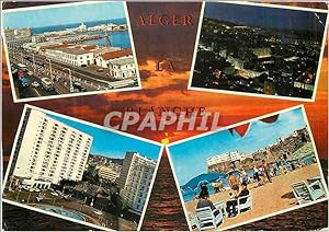 Carte Postale Moderne Alger La Blanche vue d'ensemble sur le Port vue générale Place du Ier Mai P...