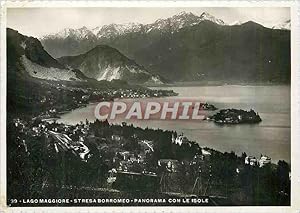Carte Postale Moderne Lago Maggiore Stresa Borromeo Panorama Con Le Isole