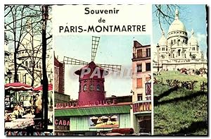 Carte Postale Moderne Souvenir de Paris Montmartre (Moulin Rouge SAcre Coeur)