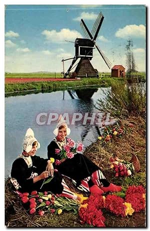 Holland - Pays Bas - Blomenland - Molenland - Carte Postale Ancienne