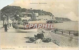 Carte Postale Ancienne Nice Promenade du midi les ponchettes Bateau