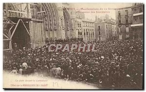Nantes Carte Postale Ancienne Manifestations du 22 fevrier 1906 a l'occasion des Inventaires La f...