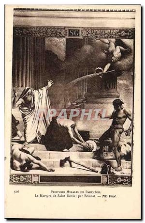 Paris - 5 - Peintures Murales du Pantheon - Le Matyre de Saint Denis par Bonnat- Carte Postale An...