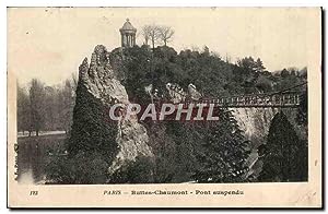 Paris Carte Postale Ancienne Buttes Chaumont Pont suspendu