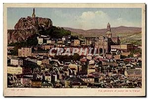 Le Puy Carte Postale Ancienne vue générale et rocher de la vierge