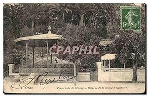 Algerie Oran Carte Postale Ancienne Promenade de l'etang Kiosque de la musique militaire