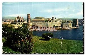 Marseille Carte Postale Ancienne Cathédrale et fort SAint Jean