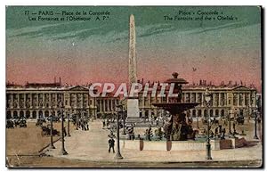 Carte Postale Ancienne Paris Place de la Concorde Fontaines et obelisque