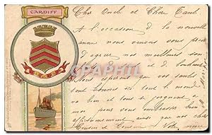 Grande Bretagne Great BRitain Carte Postale Ancienne CArdiff Heraldry snake Armoreries