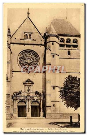 Bar sur Aube - Eglise Saint Etienne Carte Postale Ancienne