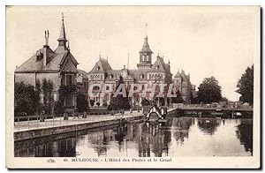 Mulhouse Carte Postale Ancienne L'hôtel des Postes et le canal