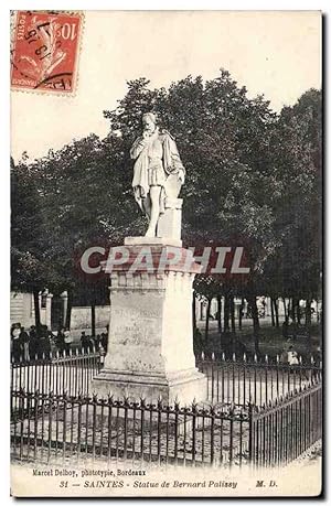 Saintes Carte Postale Ancienne Statue de Bernard Palissy