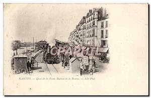 Nantes Carte Postale Ancienne Quai de la Fosse Station de la bourse (train) TOP
