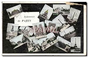 Paris Carte Postale Ancienne Souvenir Tour Eiffel Arc de triomphe