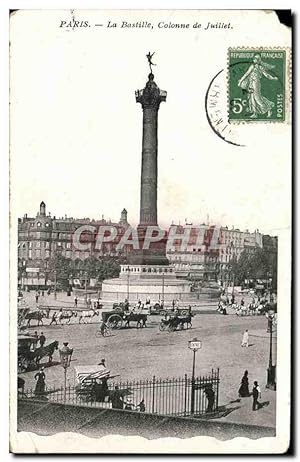 Paris Carte Postale Ancienne La Bastille colonne de Juillet