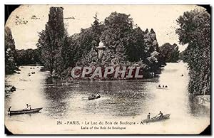 Paris Carte Postale Ancienne Le lac du Bois de Boulogne