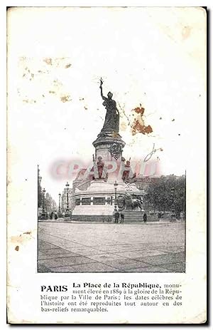 Carte Postale Ancienne Paris Place de la republique