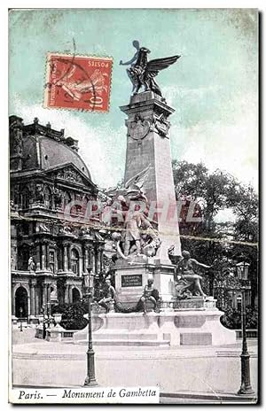Paris Carte Postale Ancienne monument de Gambetta