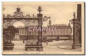 Carte Postale Ancienne Nancy Place Stanislas Grilles de Jean Lamour (1755)