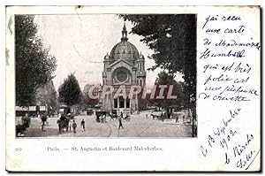 Paris Carte Postale Ancienne St Augustin et boulevard maslesherbes
