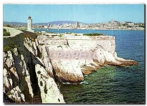Carte Postale Semi Moderne Maroc Marseille Château d'if Phare du chaetau Lighthouse Corniche Kennedy