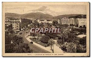 Carte Postale Ancienne Nice L'avenue de VErdun et les jardins