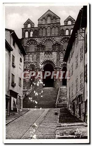 Carte Postale Ancienne Le Puy en Velay Basilique de Notre Dame du Puy la façade