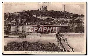Carte Postale Ancienne Lyon Le pont du palais de justice et coteau de Fourviere