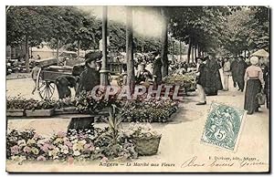 Carte Postale Ancienne Angers Marche aux fleurs