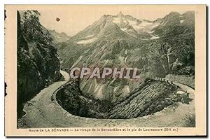 Carte Postale Ancienne Route de la Berarde Le virage de la Bernadiere et le pic de lauranoure (33...