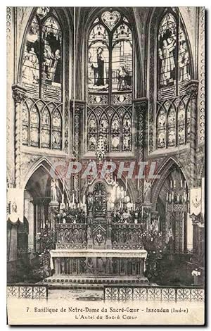 Carte Postale Ancienne Issoudun Basilique de Notre Dame du Sacre Coeur l'autel