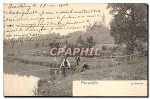 Carte Postale Ancienne Belgique Belgie Florenville La Semois Pêcheurs