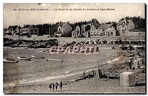Carte Postale Ancienne Batz sur mer La plage et les chalets du boulevard Saint Michel