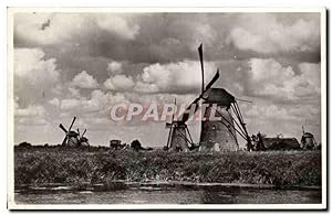 Carte Postale Ancienne Holland Molenlandschap Moulin Windmill