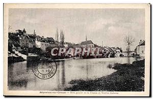Carte Postale Ancienne Argenton sur Creuse Rive gauche de la Creuse et vieilles galeries