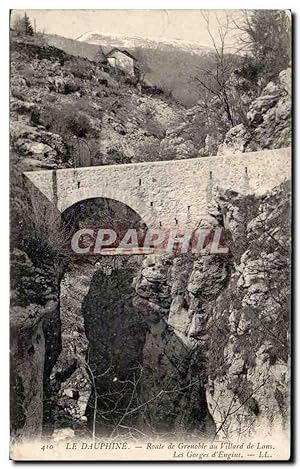 Carte Postale Ancienne Dauphine Route de Grenoble au Villard de Lans Les gorges d'engins