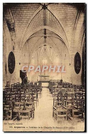 Carte Postale Ancienne Argenton sur Creuse Intérieur de la chapelle St Benoit