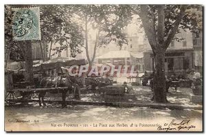 Carte Postale Ancienne Aix en Provence La place aux herbes et la poissonnerie